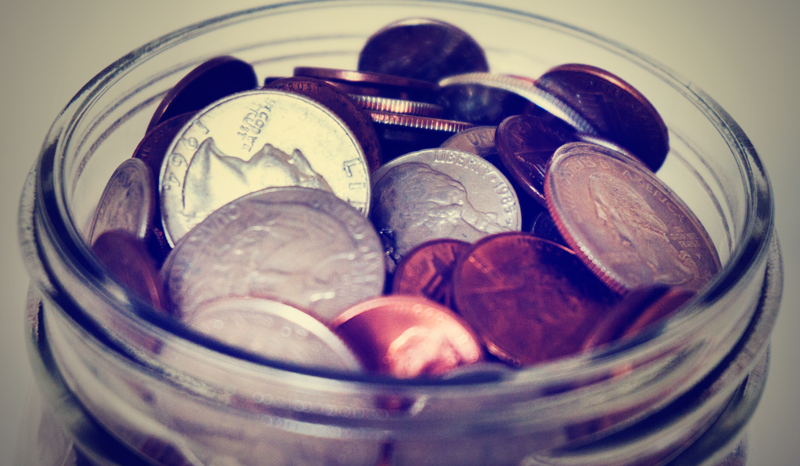 Jar Filled with Coins