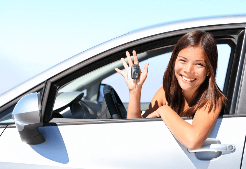 Smiling Teenager in Car