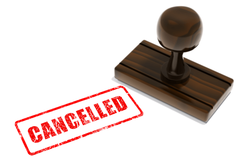 Cancelled Rubber Stamp